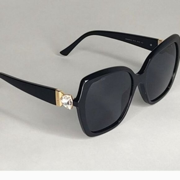 Jimmy Choo Sunglasses MANON GS 807 IR Black Oversized Swarovski Crystal NEW - Picture 3 of 16